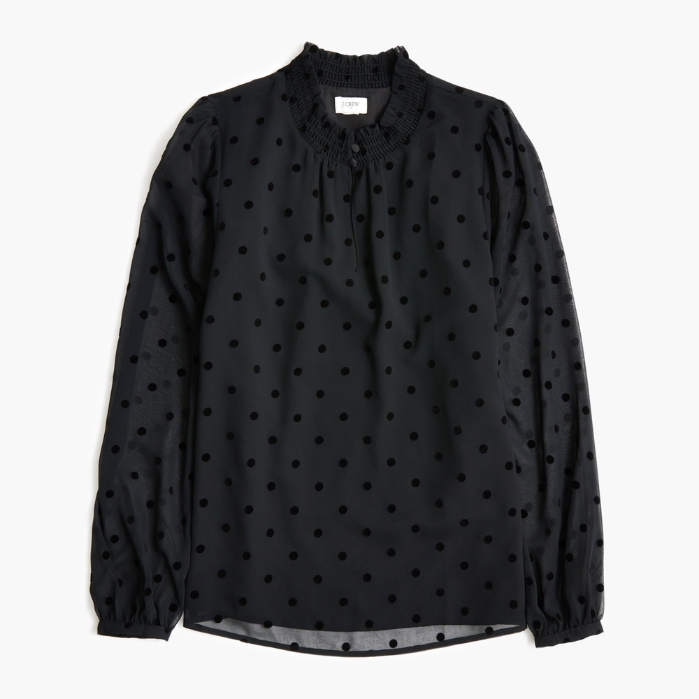J. Crew Black Polka Dot Women's Top